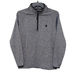 Rugby‎ University Mens Grey Space Dye Extreme Stretch Quarter Zip Pullover Small